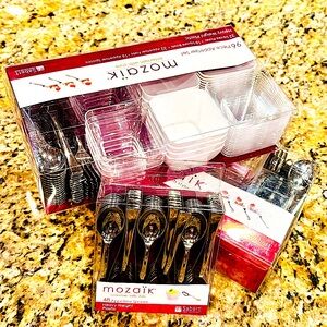 Mozaik Appetizer combo 96 pc.Set- 2 boxes & 48 pc. Spoons - 1 box